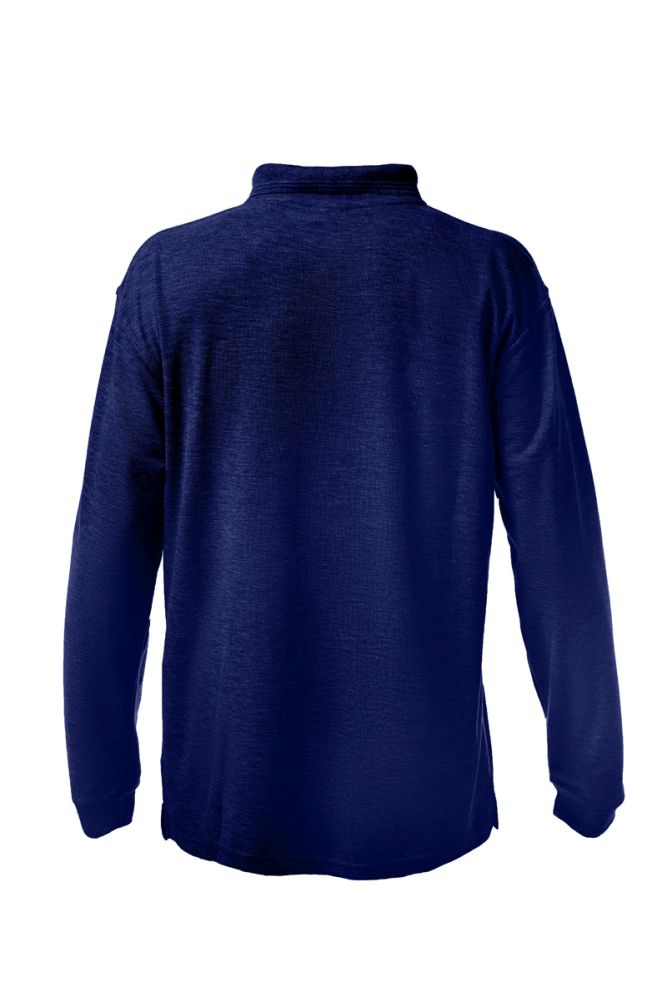 חולצת פולו שרוול ארוך צבע כחול נייבי