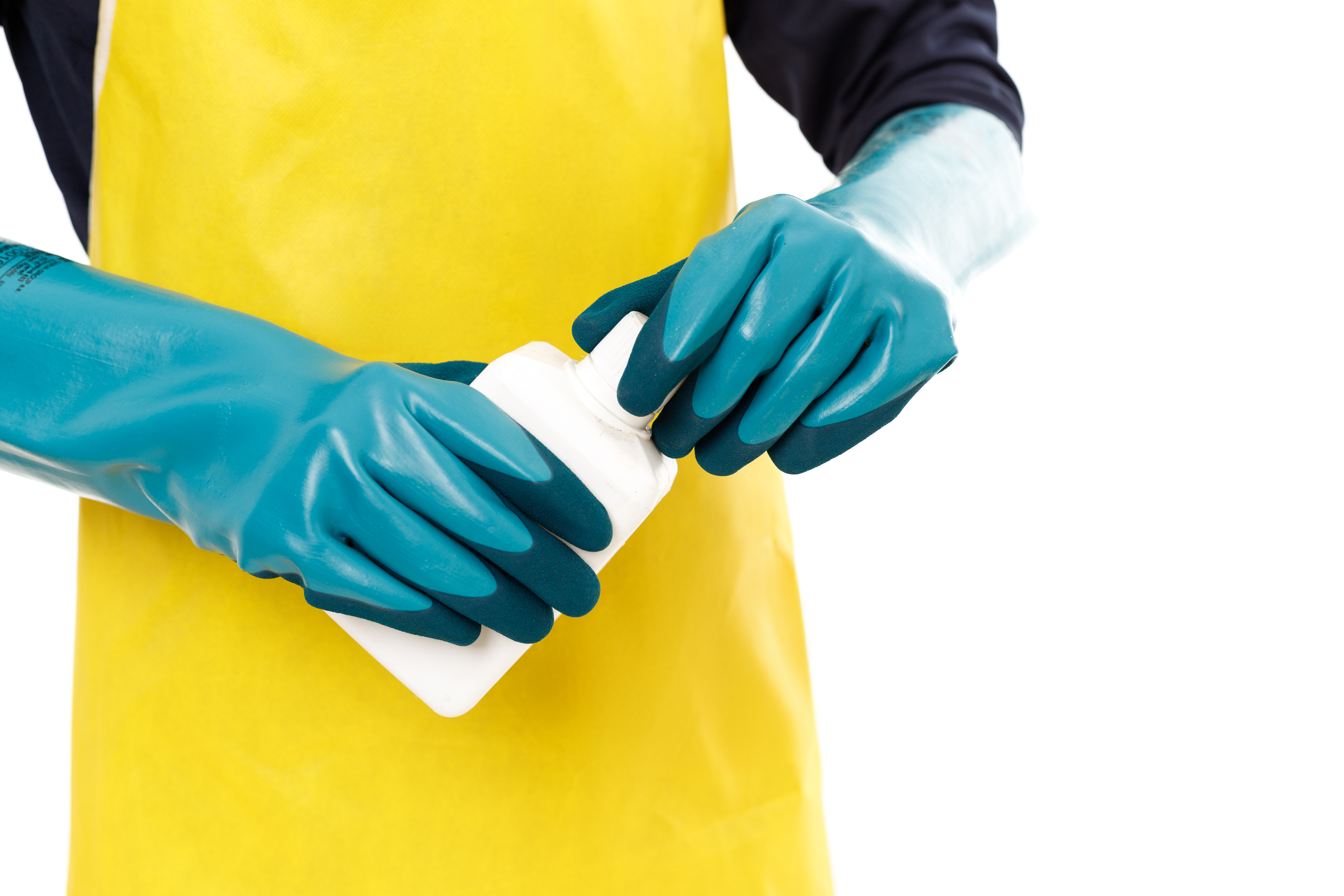 סינר גומי מקצועי עמיד לכימיקלים - מידה אחידה, צבע צהוב