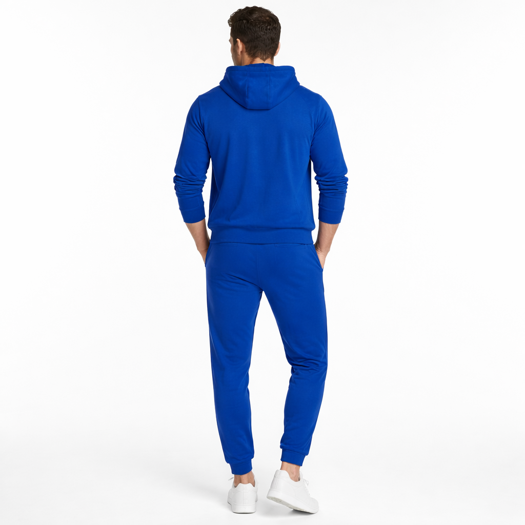 חליפת טרנינג לגברים צבע כחול רויאל נוח לעבודה ולבית