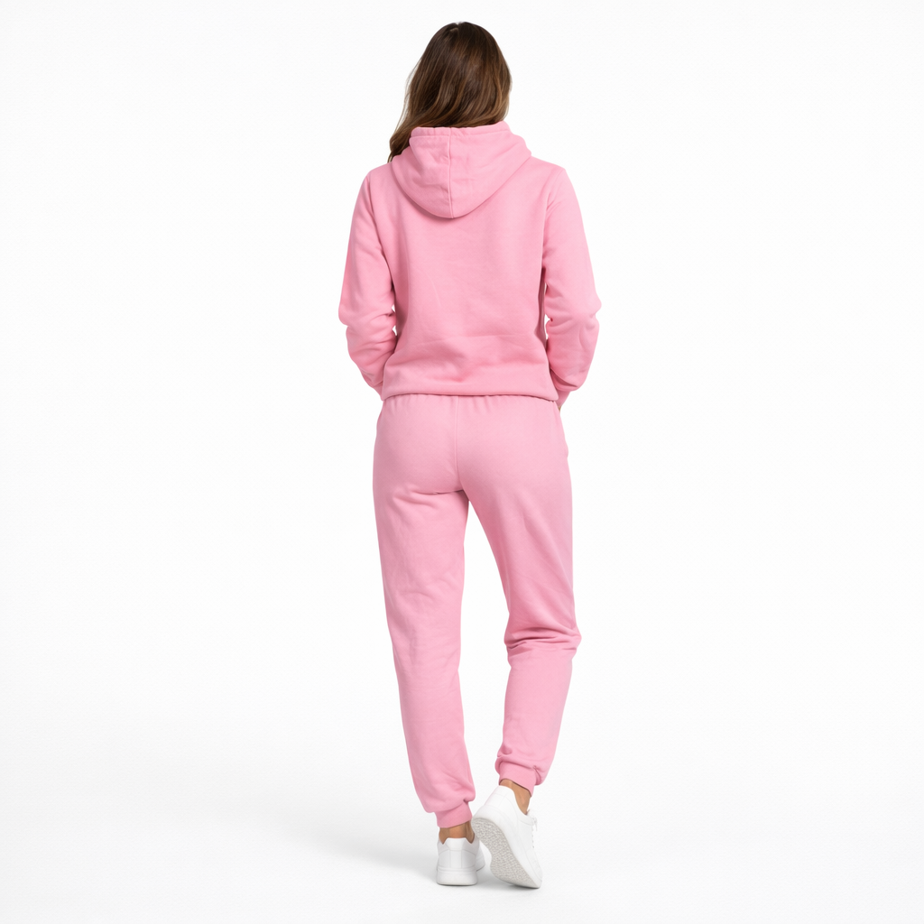 חליפת טרנינג לנשים צבע ורוד בייבי נוח לעבודה ולבית