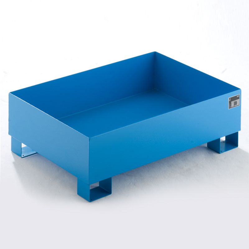 מאצרה מפלדה ל-2 חביות 200 ליטר עם רשת (גריל) - צבע כחול