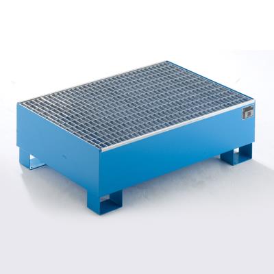 מאצרה מפלדה ל-2 חביות 200 ליטר עם רשת (גריל) - צבע כחול