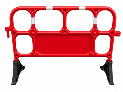 מחסום בטיחות PVC אדום 130×87 ס״מ