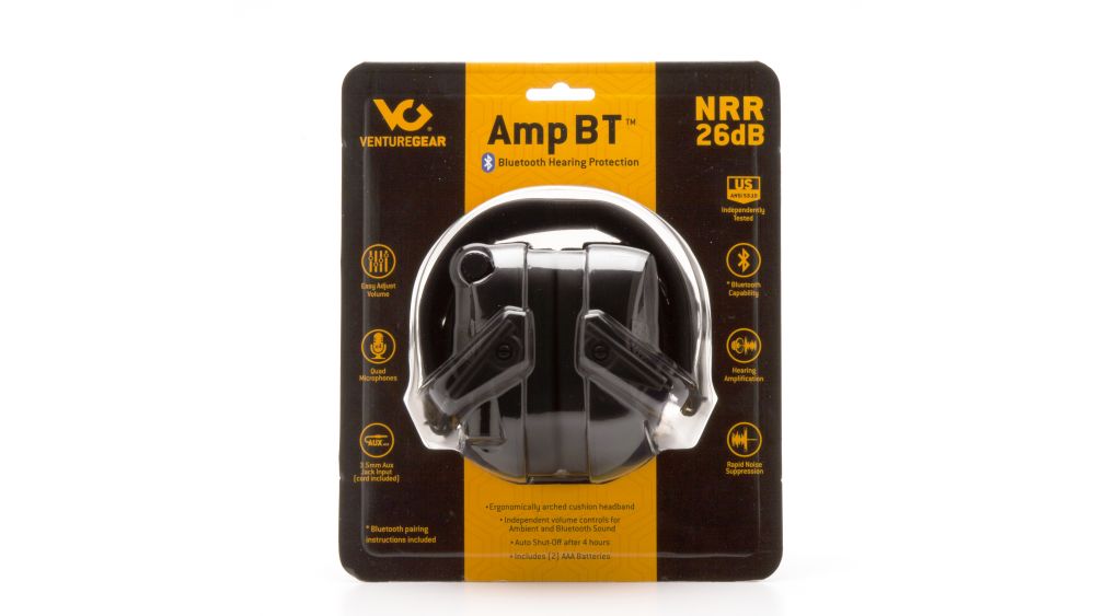 אוזניות מגן נגד רעש אלקטרוניות Amp BT צבע שחור 