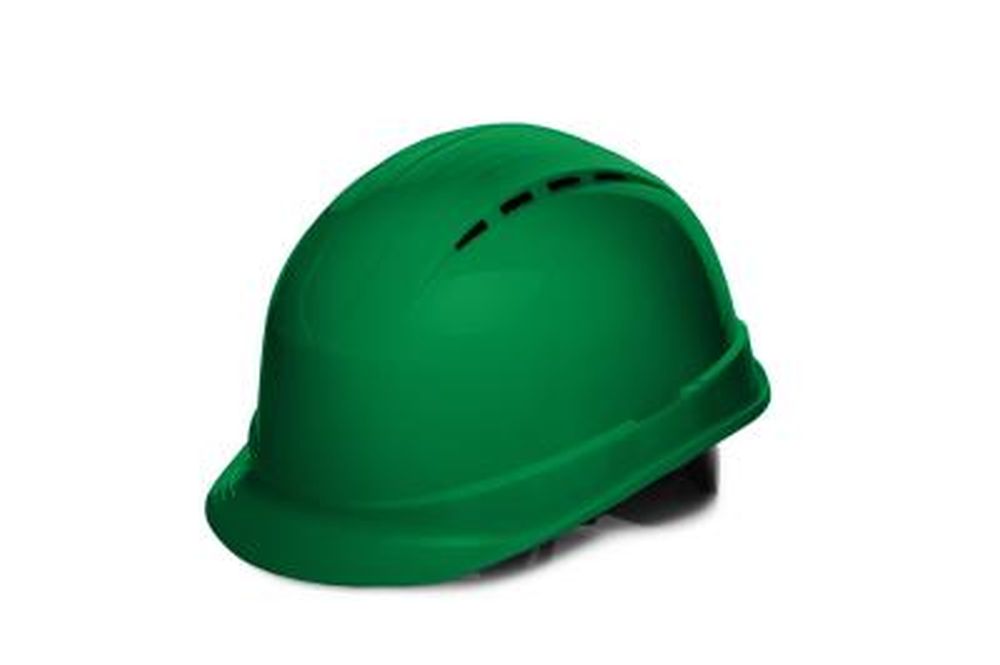 קסדת בטיחות צבע ירוק עם מנגנון רגיל